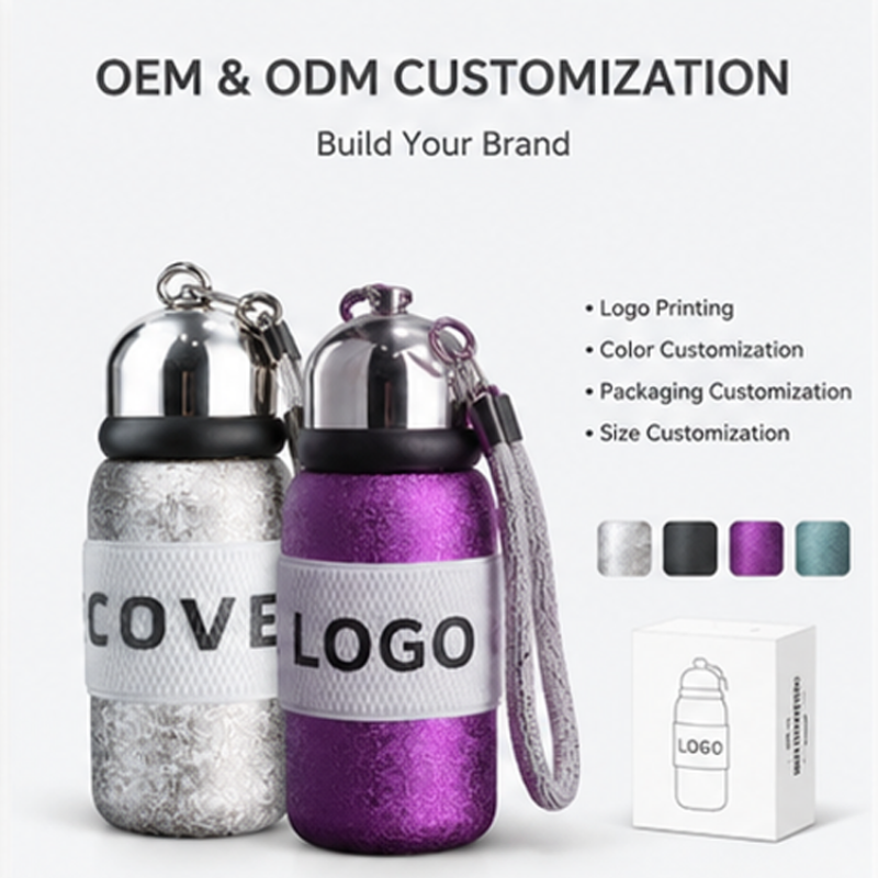Premium Eco-Friendly Stainless Steel Small Thermal Cup Glitter Texture Vacuum Insulated Flask for Coffee Tea Office Use