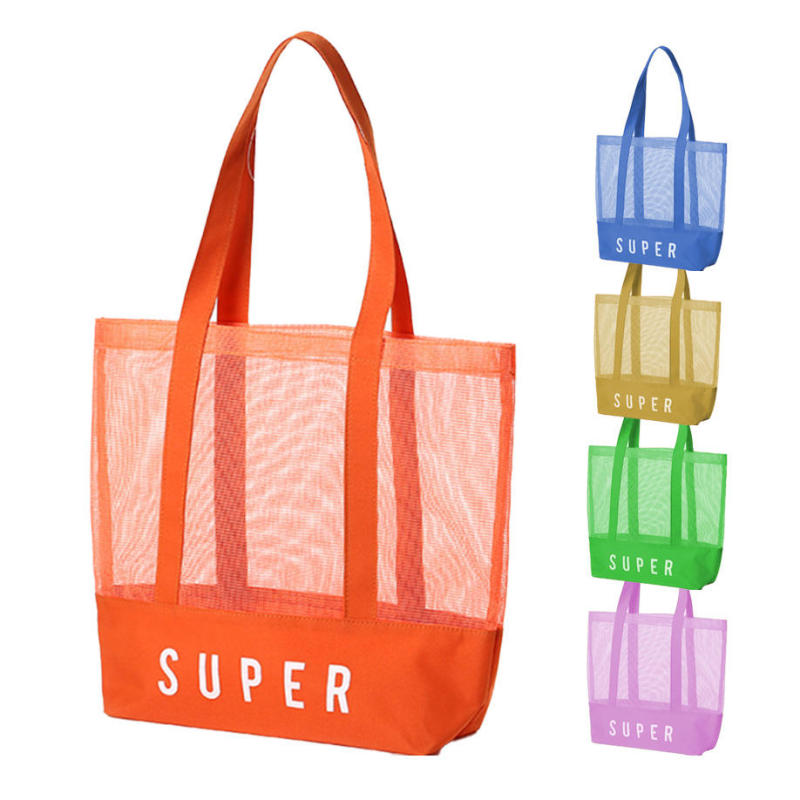 Mesh Summer beach tote bags Custom Personalized