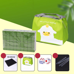 Travel Mahjong Set with Bag with Table Cloth Dices 4 Rulers Mini Mahjong