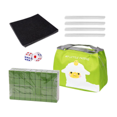 Travel Mahjong Set with Bag with Table Cloth Dices 4 Rulers Mini Mahjong