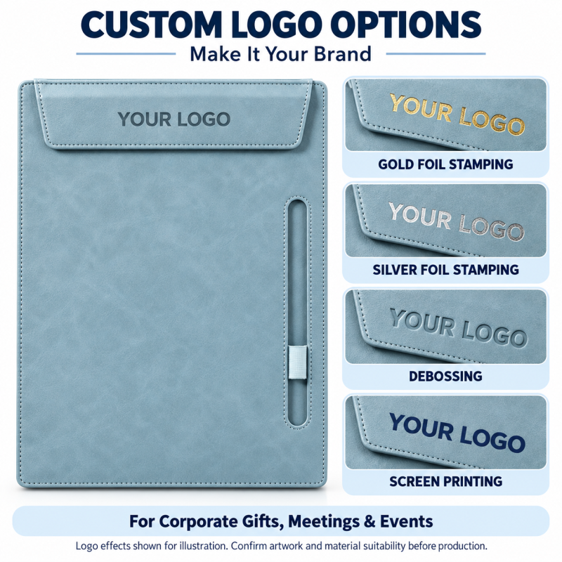 Promotional A4 Magnetic Document Folder Custom Logo Writing Clipboard for Conferences and Business Gifts