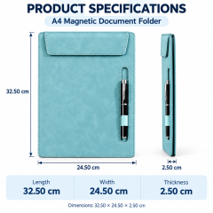 Promotional A4 Magnetic Document Folder Custom Logo Writing Clipboard for Conferences and Business Gifts