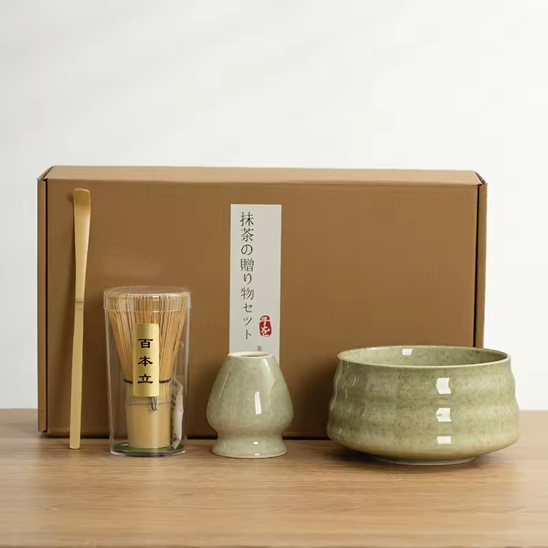 Japanese Set Matcha Bowl Bamboo Scoop Matcha Ceremony Set Bowl Whisk Matcha Bamboo Tea Whisk Essential Set Gift Box