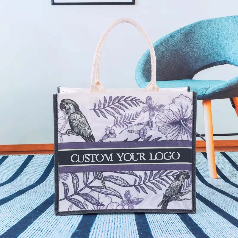 OEKO-TEX 황마 캔버스 토트백 | 승화 인쇄 + ISO 6330 인증