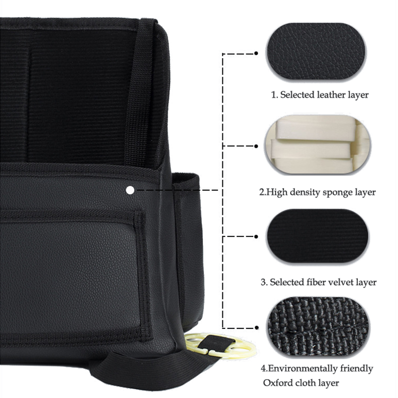 Car Storage Bag with Multi-Pocket Design, Leather and Oxford Fabric, Easy Installation, Heavy Duty