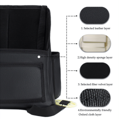Car Storage Bag with Multi-Pocket Design, Leather and Oxford Fabric, Easy Installation, Heavy Duty