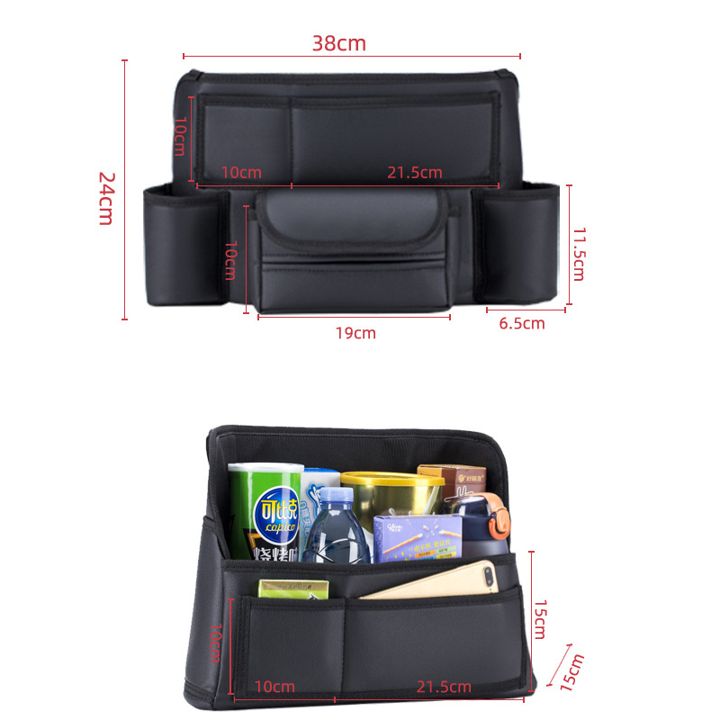 Car Storage Bag with Multi-Pocket Design, Leather and Oxford Fabric, Easy Installation, Heavy Duty