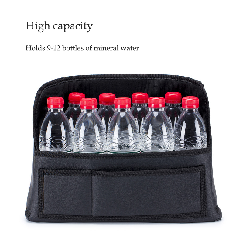 Car Storage Bag with Multi-Pocket Design, Leather and Oxford Fabric, Easy Installation, Heavy Duty