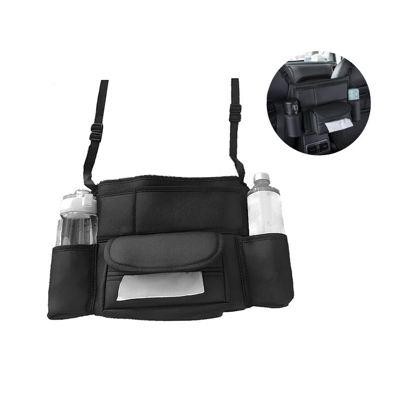 Car Storage Bag with Multi-Pocket Design, Leather and Oxford Fabric, Easy Installation, Heavy Duty