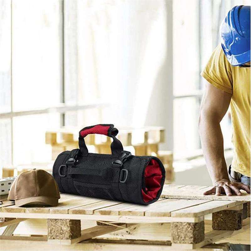 Trousse à outils à main Oxford personnalisée avec fermeture éclair enroulable, sac de rangement pour clés, quincaillerie et outils à main