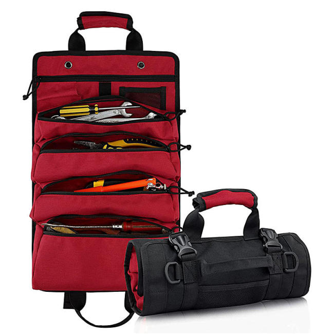Custom Oxford Roll Up Zipper Pocket Wrench Hardware Home Hand Tool Kit Set Storage Bag