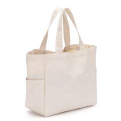 Wholesale eco friendly material custom 100% cotton canvas multi pockets foldable shopping bag grocery bags canvas reusable bags