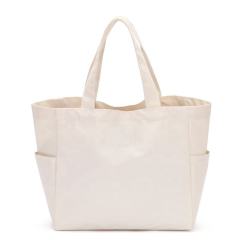 Wholesale eco friendly material custom 100% cotton canvas multi pockets foldable shopping bag grocery bags canvas reusable bags