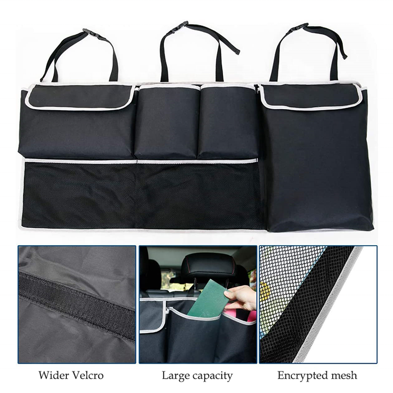 Car Backpack Hanging Organizer with Multi-Pocket Design, Space-Saving Easy Installation