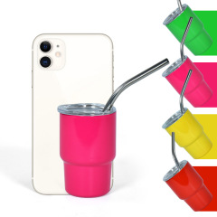 Wholesale 3oz Wine Mugs Sublimation Double Wall Stainless Steel Tumbler Cup Metal Wine Swig Shot Glass With Lid and Straw