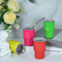 Wholesale 3oz Wine Mugs Sublimation Double Wall Stainless Steel Tumbler Cup Metal Wine Swig Shot Glass With Lid and Straw