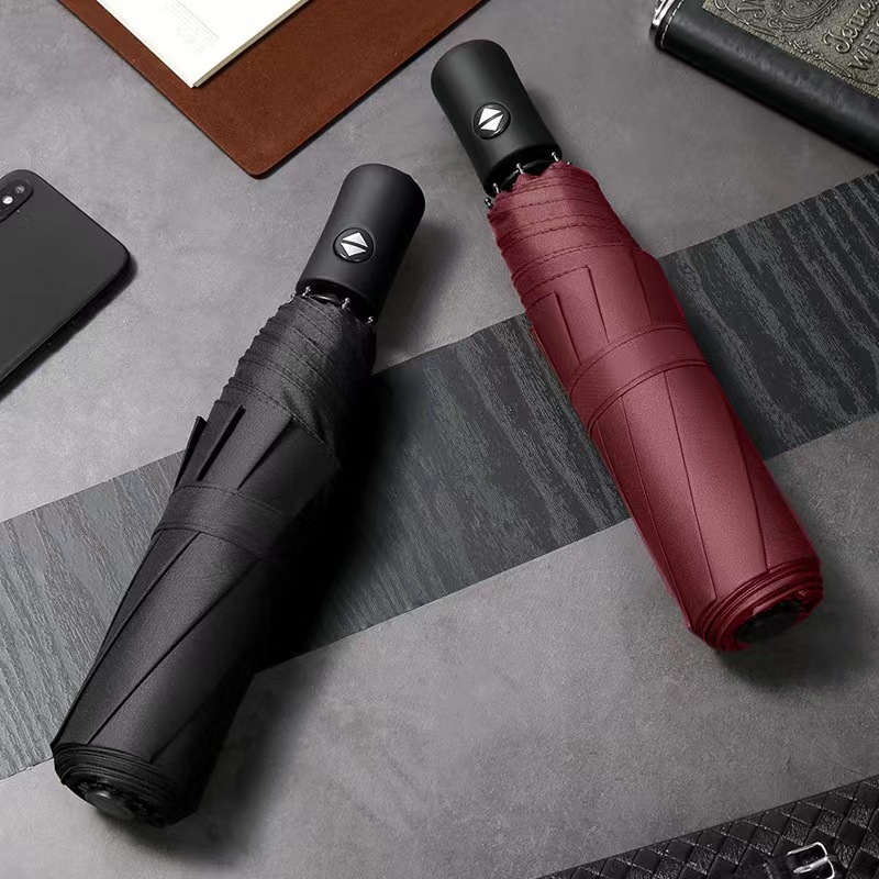 Compact Travel Automatic Umbrella Logo Print Promotional Unbreakable 8 Ribs Rainproof Auto Open Close 3 Folding Umbrella