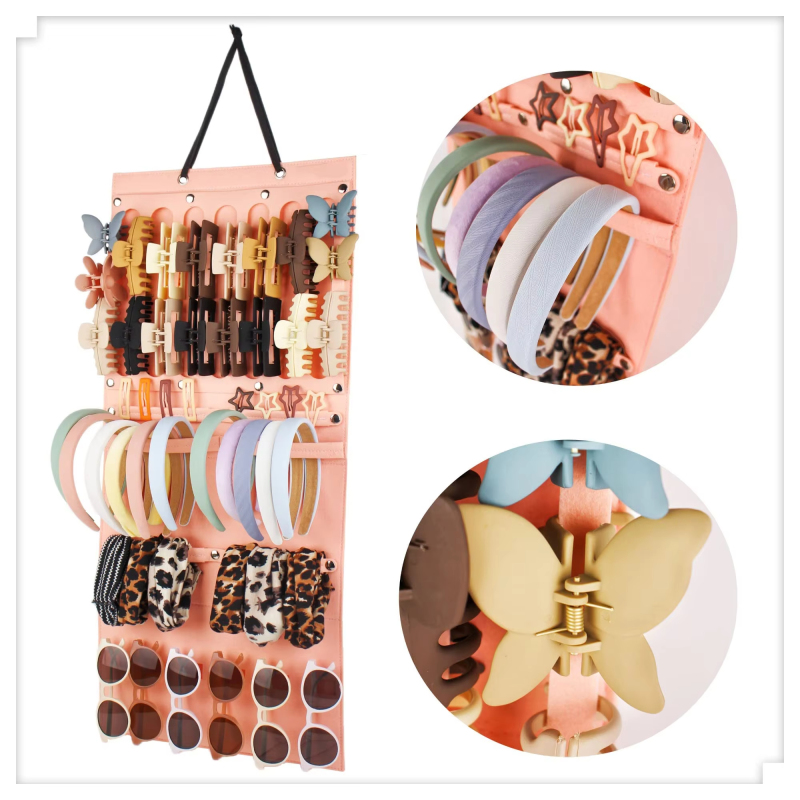 Fabric Hanging Hair Clip Jewelry Display Claw Clip Display Storage Bag For Store Wall Hanging Felt Hair Accessories Holder