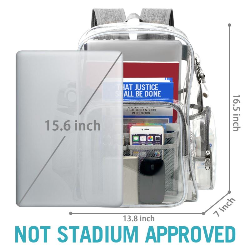 Clear Backpack Heavy Duty Transparent Bookbag with Lock Fit 15.6 Inch Laptop Women Large See Through Waterproof backpack for Men