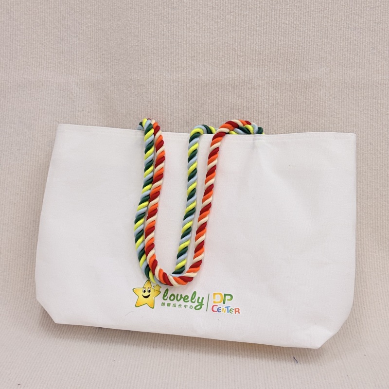 Custom Canvas Tote Bag Rope Handle Tote Bag Large Capacity Canvas Bag Eco Friendly Rope Handle Canvas Tote Bag for Women