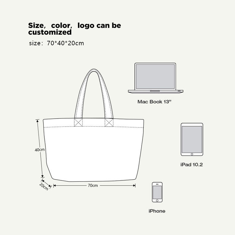 Reusable Cotton Canvas Tote Bag – Large Capacity, Lightweight, Ideal for Shopping Clothing Stores