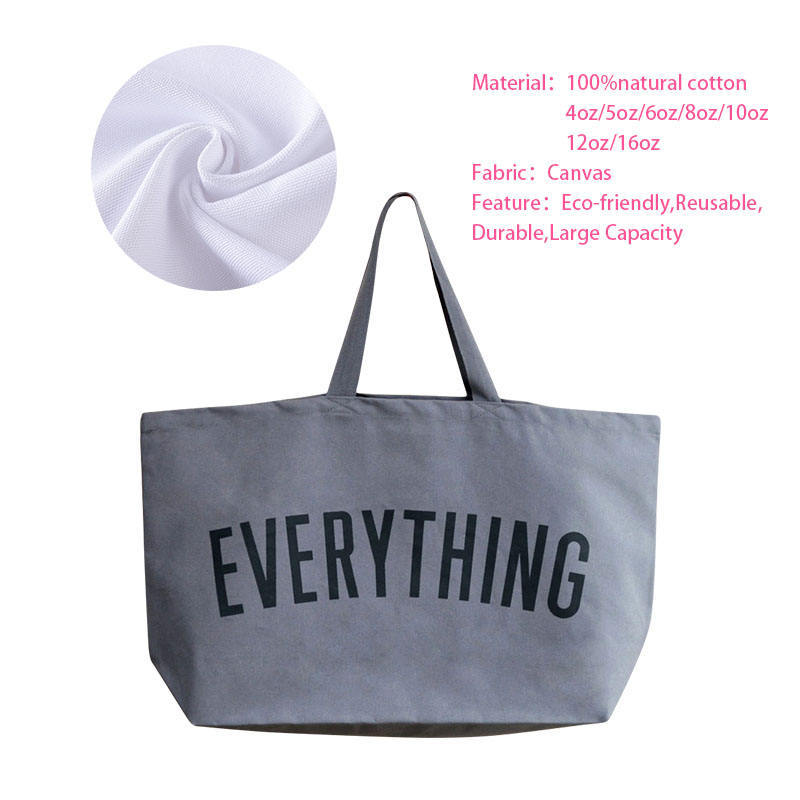 Reusable Cotton Canvas Tote Bag – Large Capacity, Lightweight, Ideal for Shopping Clothing Stores