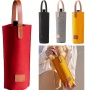 Wholesale Felt Wine Tote Bag Single Bottle Carrier Holder with Handle Custom Logo OEM Eco Gift Packaging Wedding Corporate Event