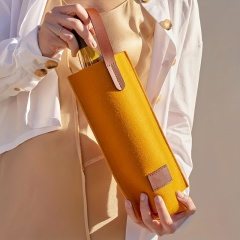 Wholesale Felt Wine Tote Bag Single Bottle Carrier Holder with Handle Custom Logo OEM Eco Gift Packaging Wedding Corporate Event