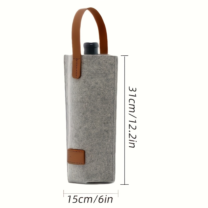 Wholesale Felt Wine Tote Bag Single Bottle Carrier Holder with Handle Custom Logo OEM Eco Gift Packaging Wedding Corporate Event
