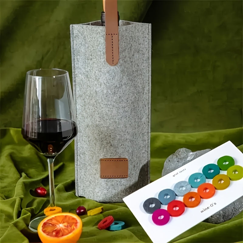 Wholesale Felt Wine Tote Bag Single Bottle Carrier Holder with Handle Custom Logo OEM Eco Gift Packaging Wedding Corporate Event