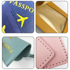 Personalisierter Gepäckanhänger aus PU-Leder mit Passhülle für Damen und Herren, RFID-Funktion, geeignet für Dokumente und Kreditkarten, personalisierbares Logo