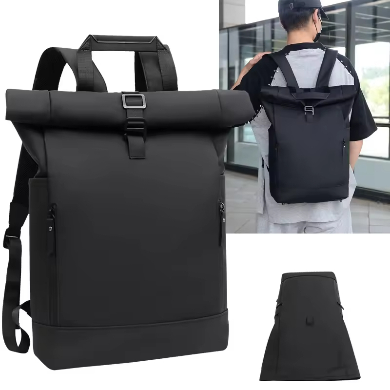 Factory Price Men's Backpack Roll Top Waterproof Business Laptop Bag Work Commute Backpack School Bag