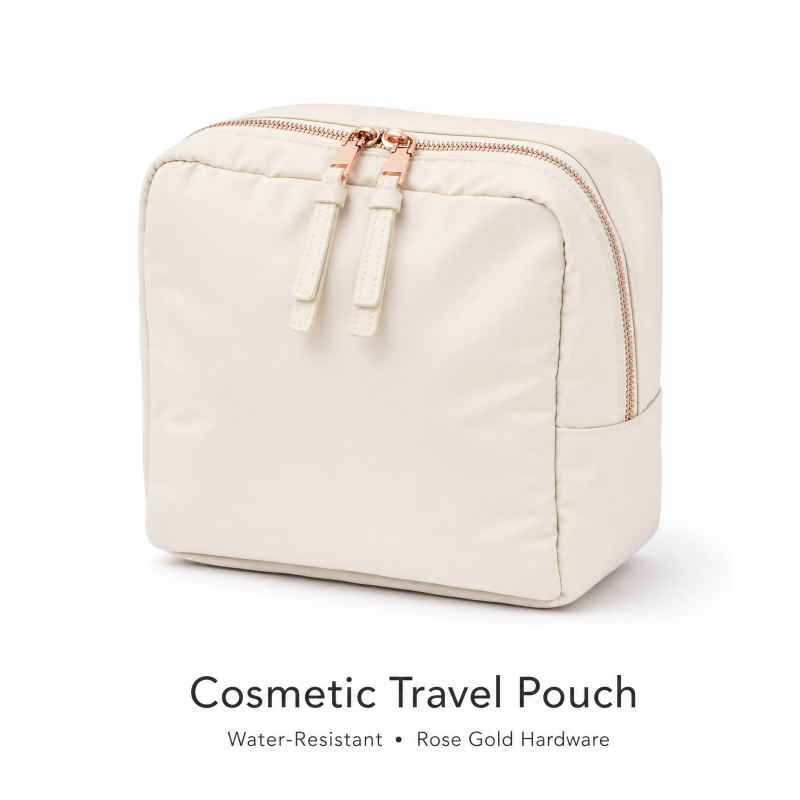 Custom Logo Square Quilted Pouch Padded Toiletry Bag Minimalist Travel Makeup Organizer for Women