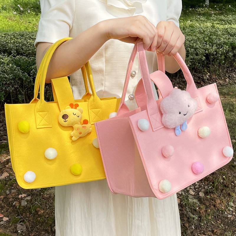 Large Felt Shopping Bags Multifunction Gift Tote Bag for Grocery Reusable Bag With Handle Toy Sundries Storage Organizer