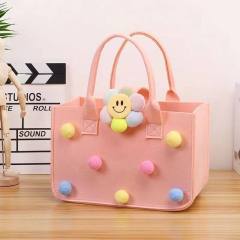 Large Felt Shopping Bags Multifunction Gift Tote Bag for Grocery Reusable Bag With Handle Toy Sundries Storage Organizer