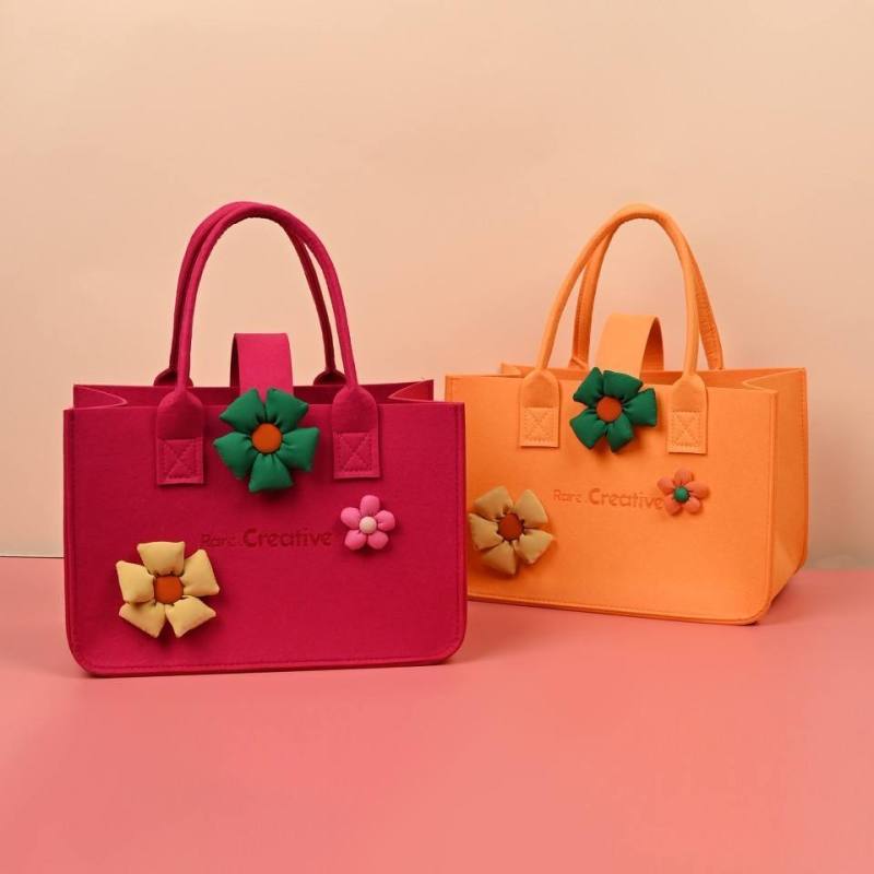 Large Felt Shopping Bags Multifunction Gift Tote Bag for Grocery Reusable Bag With Handle Toy Sundries Storage Organizer