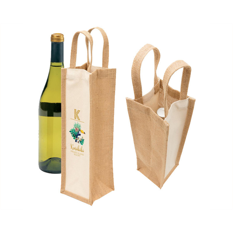 حقائب جوت عالية الجودة مقاومة للماء للاستخدام اليومي قابلة لإعادة الاستخدام Bolsa De Yute حقائب تسوق محمولة للنبيذ والبقالة