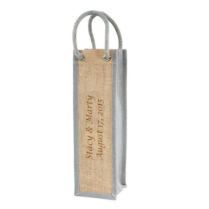 حقائب جوت عالية الجودة مقاومة للماء للاستخدام اليومي قابلة لإعادة الاستخدام Bolsa De Yute حقائب تسوق محمولة للنبيذ والبقالة