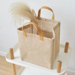 New Arrival Printed Shopping Jute Bag Jute Grocery Bag Hand Bag With Soft Handle