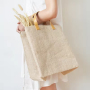 New Arrival Printed Shopping Jute Bag  Jute Grocery Bag Hand Bag With Soft Handle
