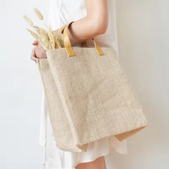 New Arrival Printed Shopping Jute Bag Jute Grocery Bag Hand Bag With Soft Handle