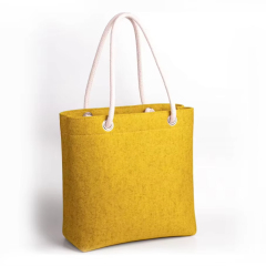 Custom Logo Grey Felt Tote Bag - Eco-Friendly Ladies Handbag