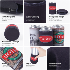 Wholesale Custom Logo Can Cooler Durable Neoprene Beer Sleeve Insulated Stubby Holder for Promotional Gift Wedding Event