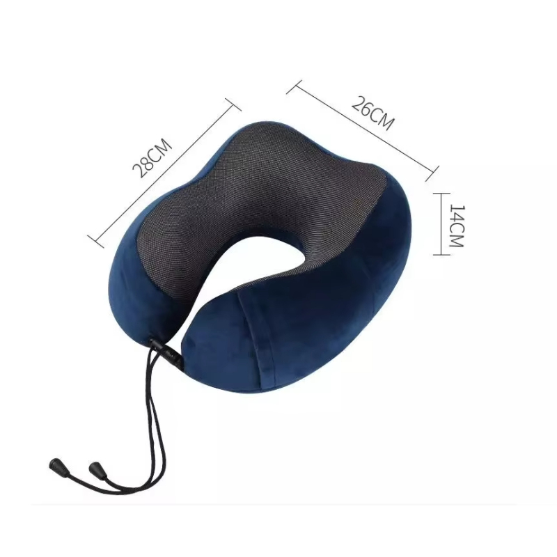 High Density 3in 1Memory Foam Lightweight Neck Pillows for Sleeping on Airplane Gray with EVA Storage Box