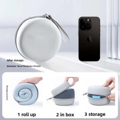 High Density 3in 1Memory Foam Lightweight Neck Pillows for Sleeping on Airplane Gray with EVA Storage Box