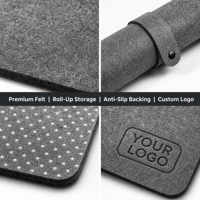 Wholesale Custom Size Colors Soft Durable Wool Felt Office Computer Anti Slip Desk Mat Table Keyboard Large Mouse Pad