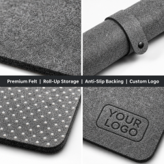 Wholesale Custom Size Colors Soft Durable Wool Felt Office Computer Anti Slip Desk Mat Table Keyboard Large Mouse Pad