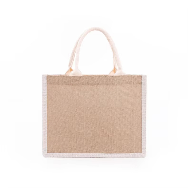 Wholesale Custom Jute Tote Bag Reusable Eco-Friendly Burlap Hemp Shopping Bag