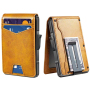 Minimalist Metal Wallet with Money Clip RFID Blocking Smart Pop up Wallet, Metal Aluminum Credit Card Wallet