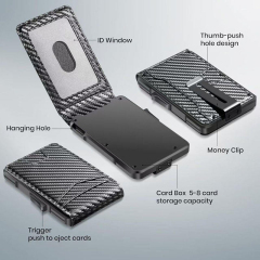 Minimalist Metal Wallet with Money Clip RFID Blocking Smart Pop up Wallet, Metal Aluminum Credit Card Wallet